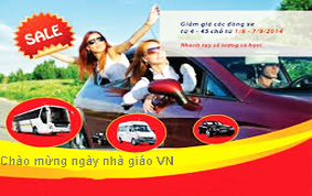 Khuyến mại giảm giá dịch vụ cho thuê xe nhân ngày Nhà Giáo Việt Nam