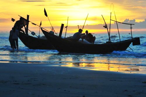 Vẻ đep thanh bình, mộc mạc của bãi biển thái bình